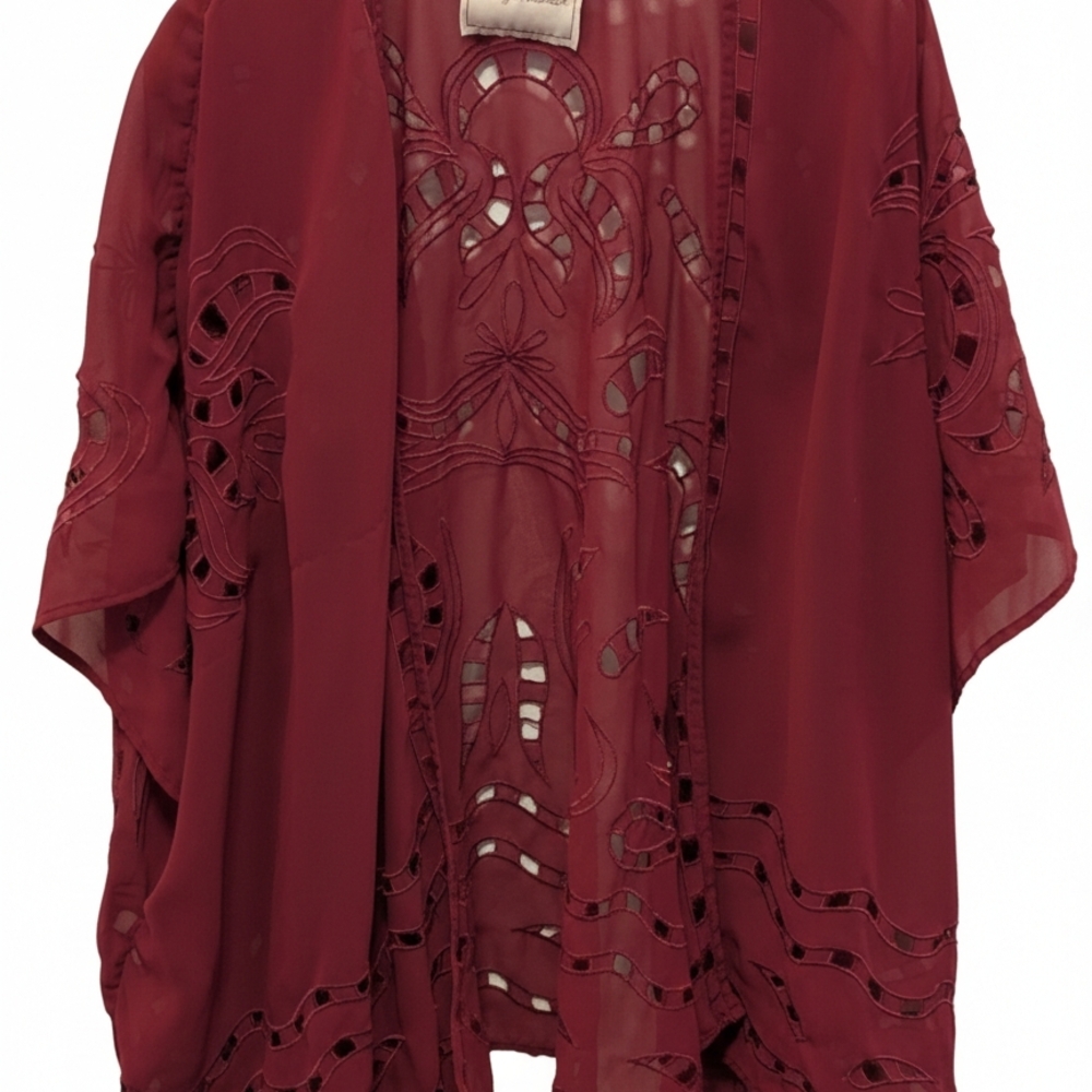 Anthropologie Burgundy Kimono